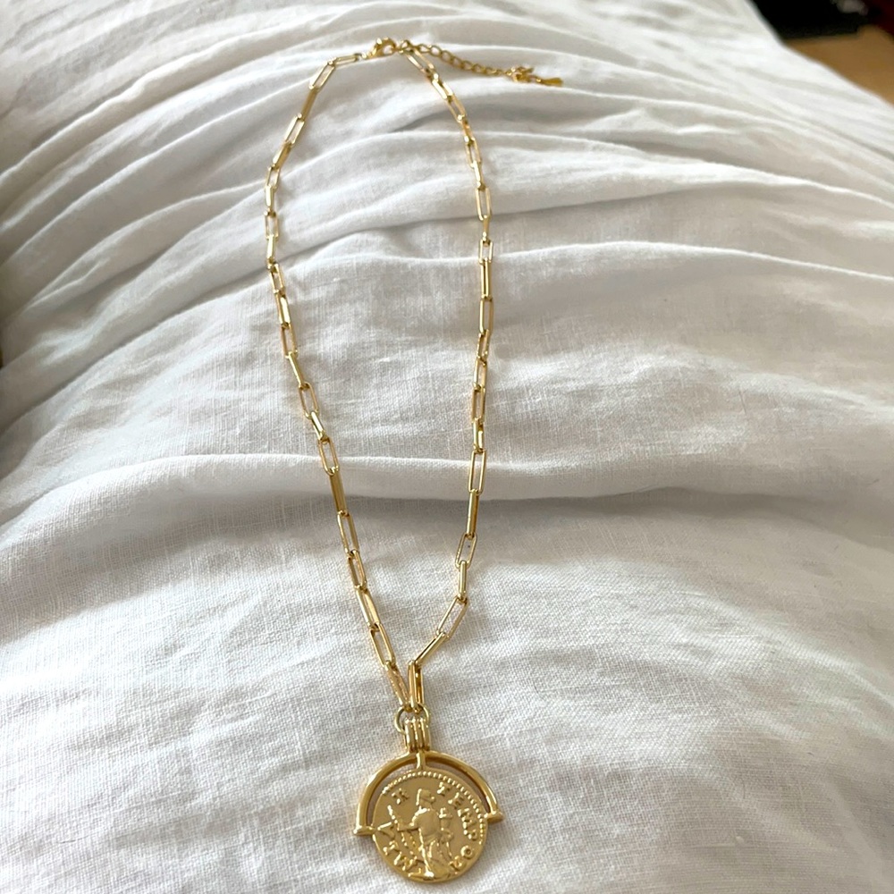 NEW Coin Paperclip Chain Necklace